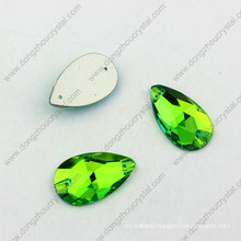 Wholesale Price Decorative Drop Peridot Sew on Rhinestone for Fashion Dress and Sweaters